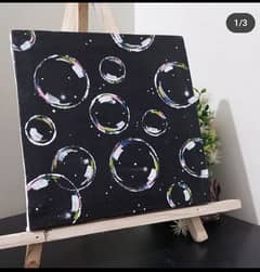Canvas bubble painting