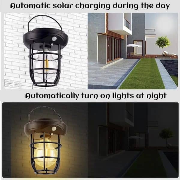 Hanging Solar Wall Lights Outdoor,solar Camping Lights With 3 Lighting 1