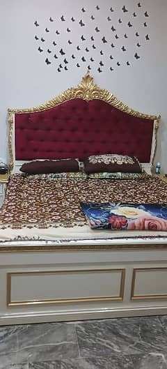 King size bed set with spring mattress