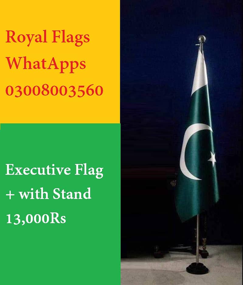 Azad Kashmir Flag , Indoor flag & floor stand for company for office 7