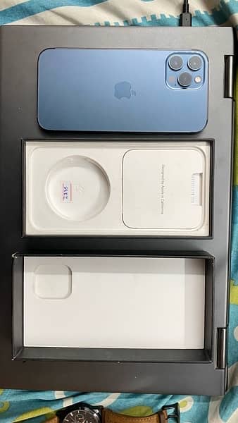 iPhone 12 Pro Max 10/10 (Pacific Blue , 128GB)  with Box for sale 10