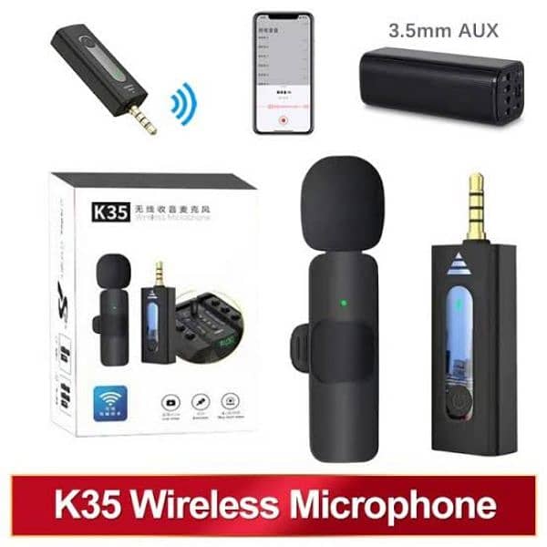 K35 Wireless MicroPhone 3.5MM Jack dual mic 2