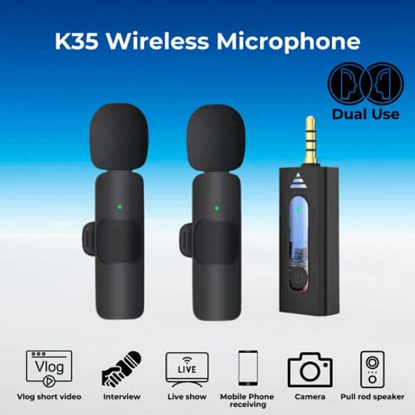 K35 Wireless MicroPhone 3.5MM Jack dual mic 7