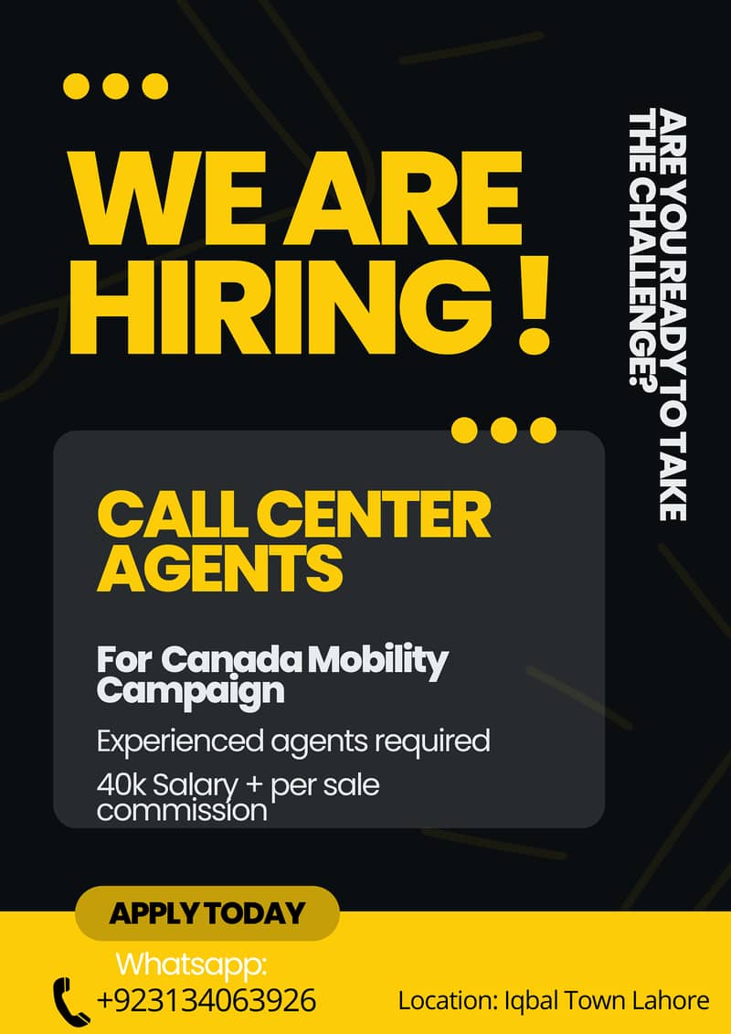 Call Center agents required 0