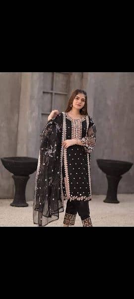 3Pc Formal Embroidered Organza Suit 1