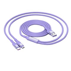 120 watt fast charging cable 3 in 1  sky-blue Colour available