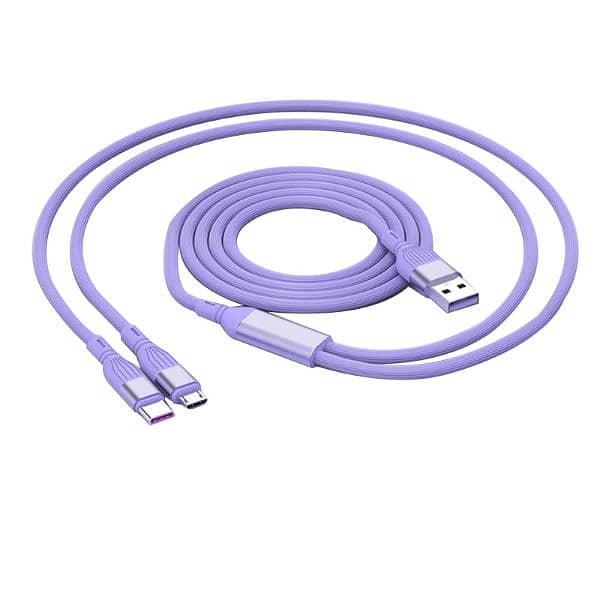 120 watt fast charging cable 3 in 1  sky-blue Colour available 0
