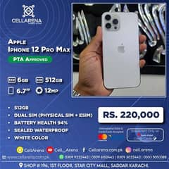 Apple Iphone 12 Pro Max 512gb PTA Approved CELLARENA