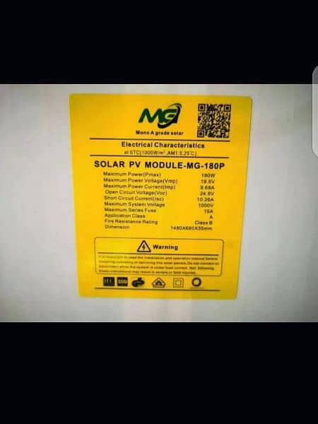 2 new MG 180watt solar plates for sale 2