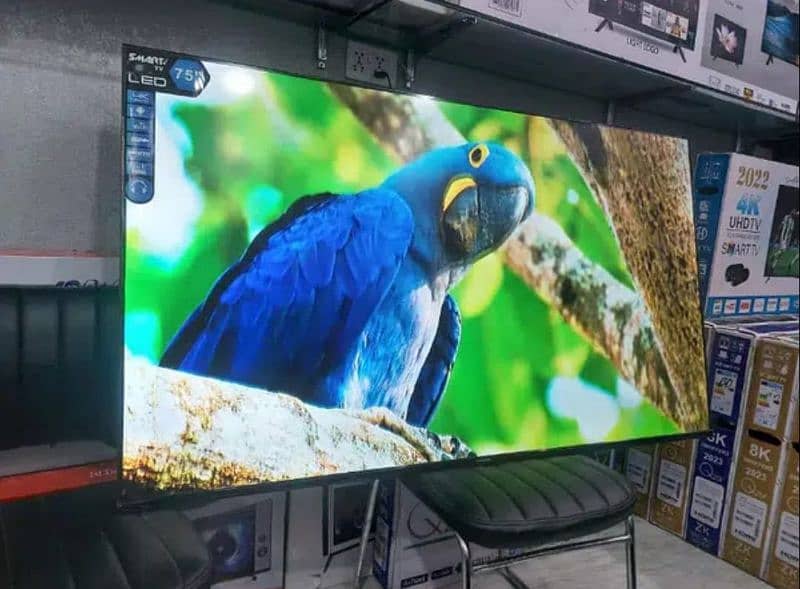 75 InCh Android 2024 model Led Tv TCL Box pack 3 year warranty 18