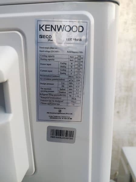 Kenwood ac 1.5 ton new 4 year pcb card 10 year compressor 1 year parts 5