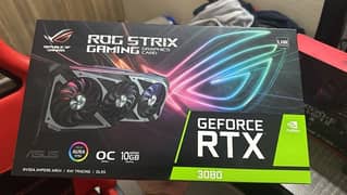 ASUS ROG STRIX 3080 10GB Graphic Card, Black Color, Box included