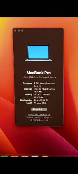 MacBook Pro 2020 Core i5 / i7 8GB/ 16GB/32GB 512GB / 1TB 13" Display 1