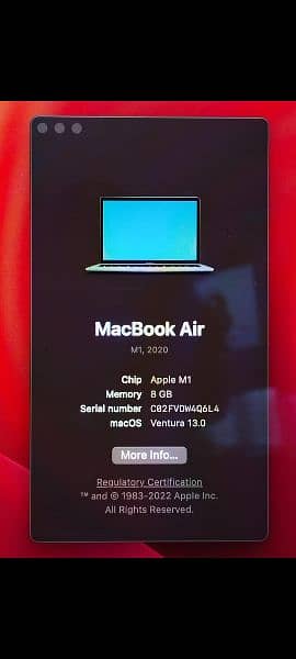MacBook Air M1 2020 8GB 256GB Space Grey MGN63 with Box 1