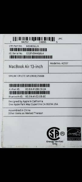 MacBook Air M1 2020 8GB 256GB Space Grey MGN63 with Box 15