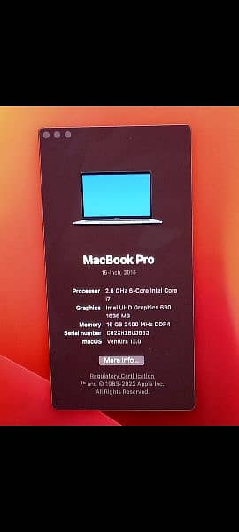 MacBook Pro 2018 Core i7 / i9 16GB 512GB 15 Inch MR942 A1990 1