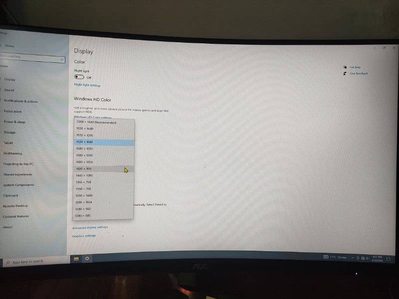 AOC 2k 144Hz Curved 27 inches, Model CQ27G2 5