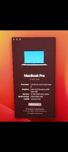 MacBook Pro 2019 Core i9 16GB 512GB 15" Display MV912 6