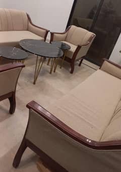 Urgent Sale 8 Seater Sofa Set with table set mint condition 10/10