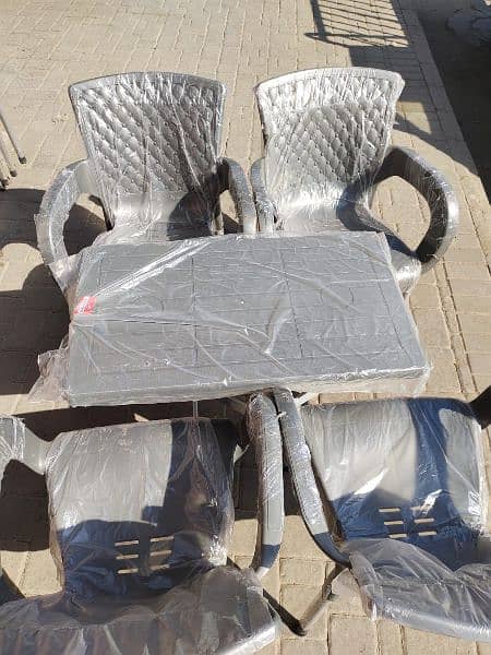 PLASTIC OUTDOOR GARDEN CHAIRS TABLE SET AVAILABLE FOR SALE 4