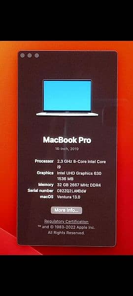 MacBook Pro 2019 Core i9 16GB 1TB 16" Display A2141 MVVK2 1