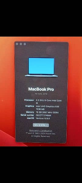 MacBook Pro 2019 Core i9 16GB 1TB 16" Display A2141 MVVK2 5