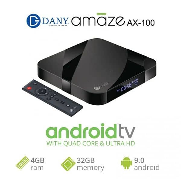 Dany Amaze AX-100 Andriod TV Box With 4GB RAM 32GB ROM | Warranty 3