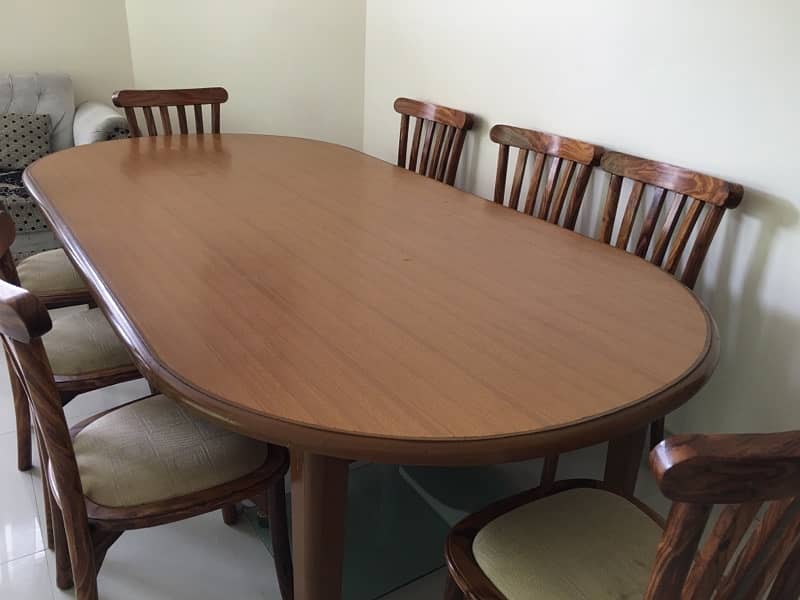 wooden dinning table with 8 chairs 2