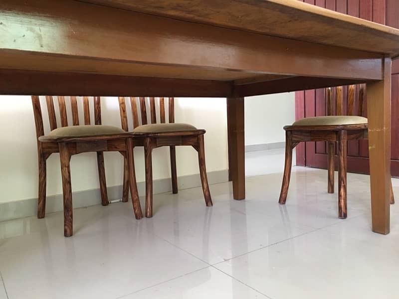 wooden dinning table with 8 chairs 5