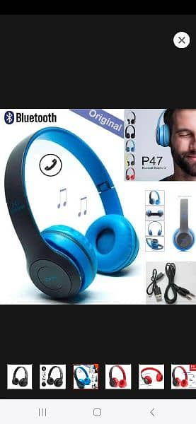 Wireless Headphones, P47 Bluetooth Foldable headphones handffree 5
