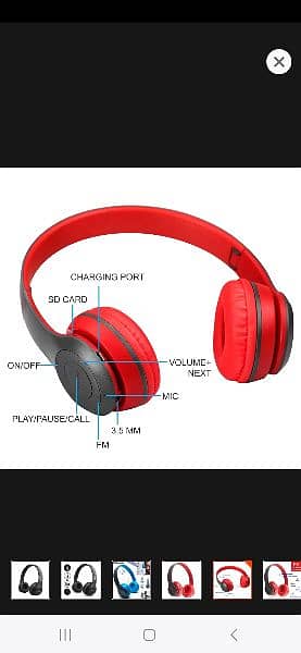 Wireless Headphones, P47 Bluetooth Foldable headphones handffree 6