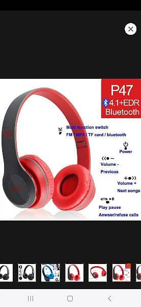 Wireless Headphones, P47 Bluetooth Foldable headphones handffree 7