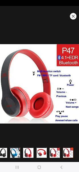 Wireless Headphones, P47 Bluetooth Foldable headphones handffree 8