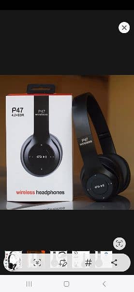 Wireless Headphones, P47 Bluetooth Foldable headphones handffree 10