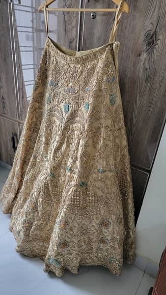 Bridal dress lehnga golden Hoorain collection Liberty 3