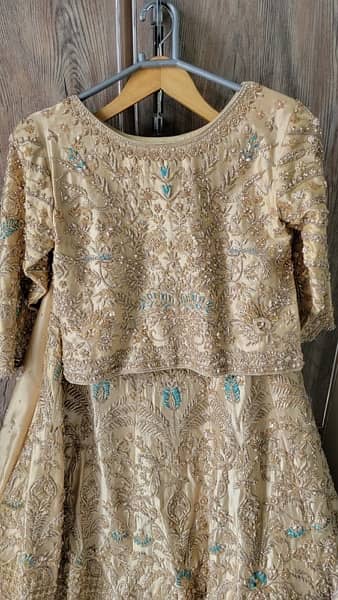 Bridal dress lehnga golden Hoorain collection Liberty 4
