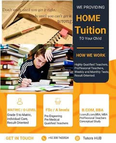 Highly Qualified Teachers Availabe For HOME TUITION Service