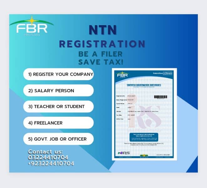 NTN registration on FBR. 2