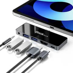 USB C Hub Adapter iPad Pro 12.9 2021 2020, Dockteck 5-in-1 0
