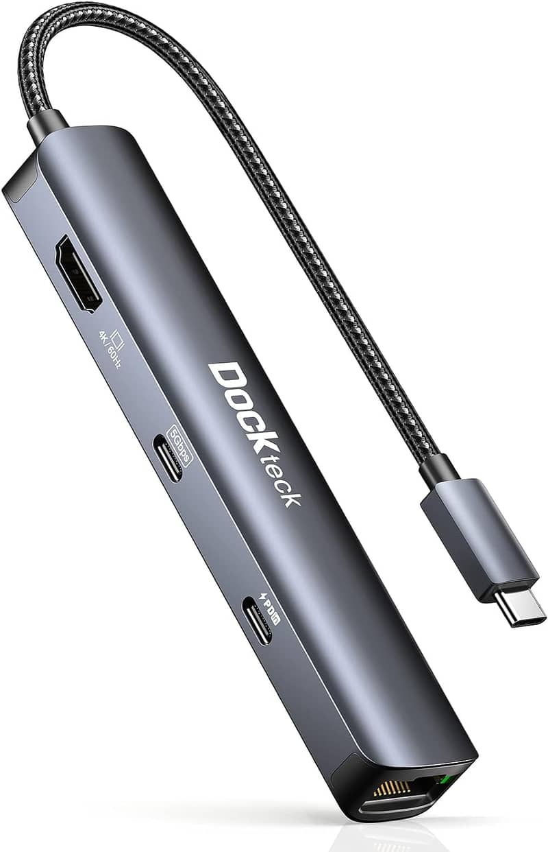 USB C Hub HDMI 4K 60Hz, 6 in 1 Dockteck, Dock Ethernet, MacBook Pro 7