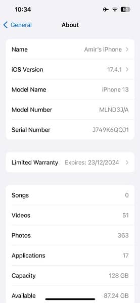 iPhone 13 white , non pta factory unlock , 128 gb 7