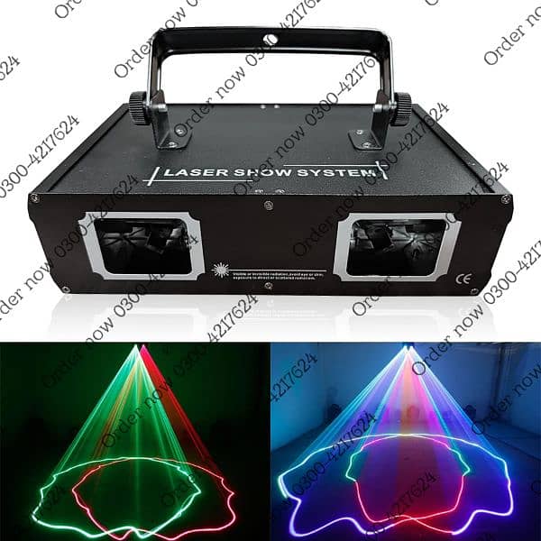 Dual RGB Decor Laser Beam Line Scanner Projector DJ Disco Stage Light 11