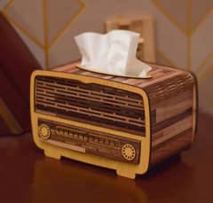 Beautiful Radio Style Wooden Tissue Box