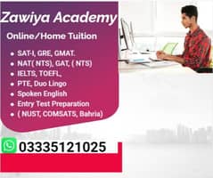 Home/Online Tuitions Available For SAT-I,NAT, GAT, GRE