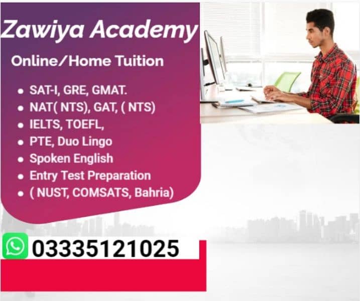 Home/Online Tuitions Available For SAT-I,NAT, GAT, GRE 0