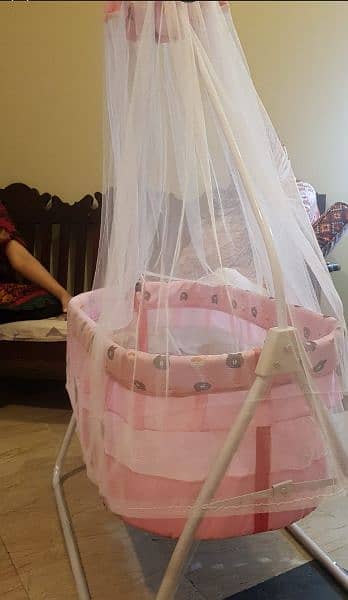Premium Quality Baby Swing Cot with Mosquito Net 2