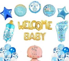 Welcome Baby Boy, Pack Of 46 Balloons