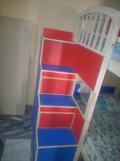 bunk bed with two new molty form mattress nice condition hai 40000only