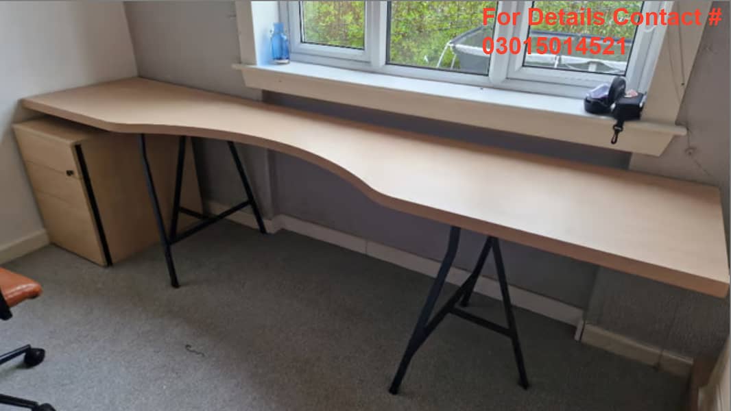 Long Chiboard Desk Table- L SHAPE       (چورائی ڈیڈ فوٹ لمبائی18 ف) 0