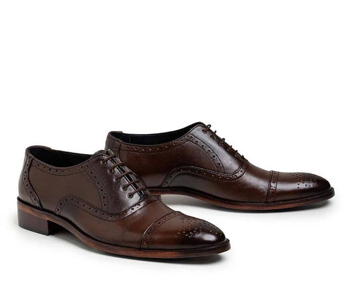 SLO-MEN'S Wickford Brown Leather Formal shoes 1